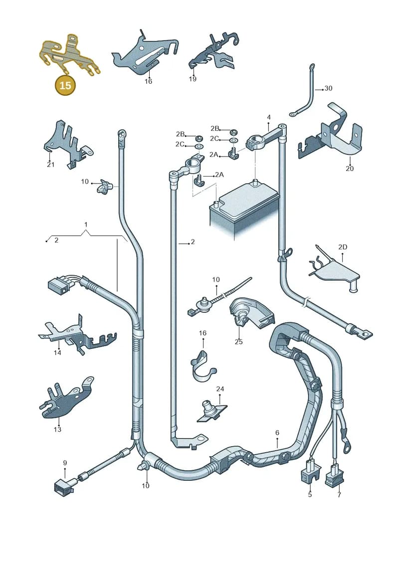 6R0971858E — Skoda Roomster (2010-2015) diagram 697971650, position 15
