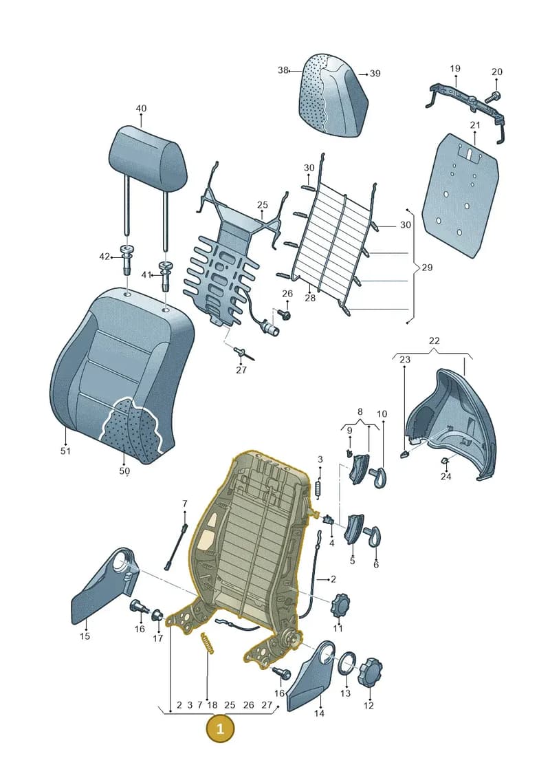 6R3881045AM — Audi A1 Sportback (2014-2018) diagram 792881500, position 1