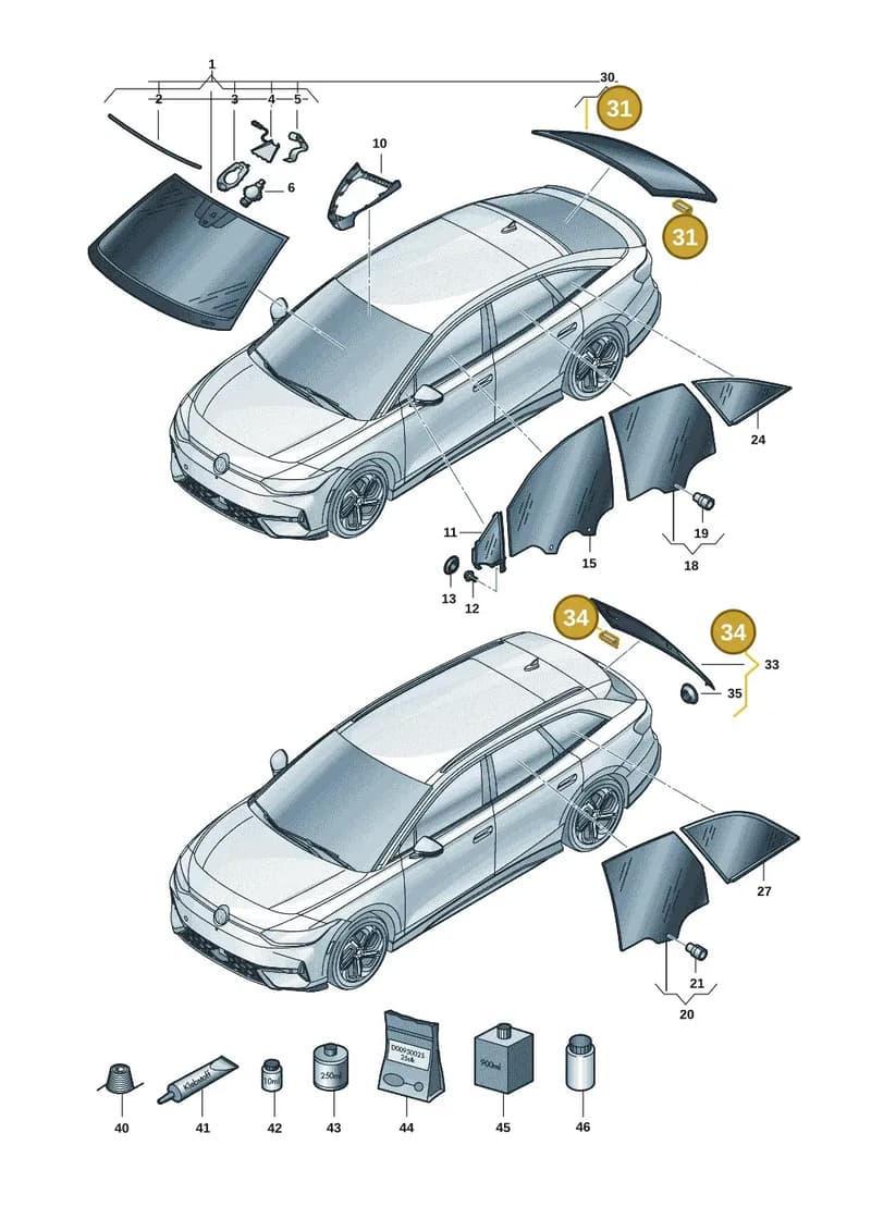 6R6845237 — Volkswagen ID.7 (2023-2025) diagram 14b845000, position 31+34