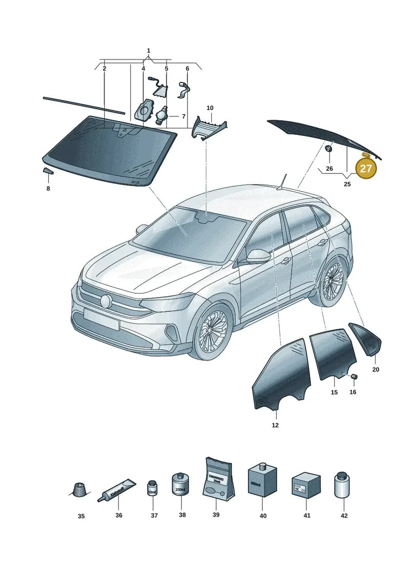 6R6845237 — Volkswagen Taigo (2021-2025) diagram 2f0845000, position 27