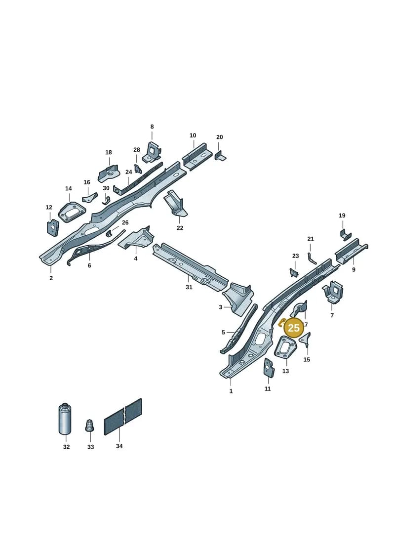 6RU611793A — Volkswagen Polo 1.6 (2020-2022) diagram 62x803025, position 25