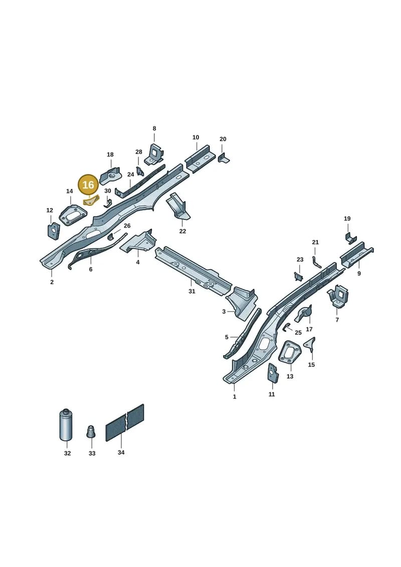6RU802958 — Volkswagen Polo 1.6 (2020-2022) diagram 62x803025, position 16