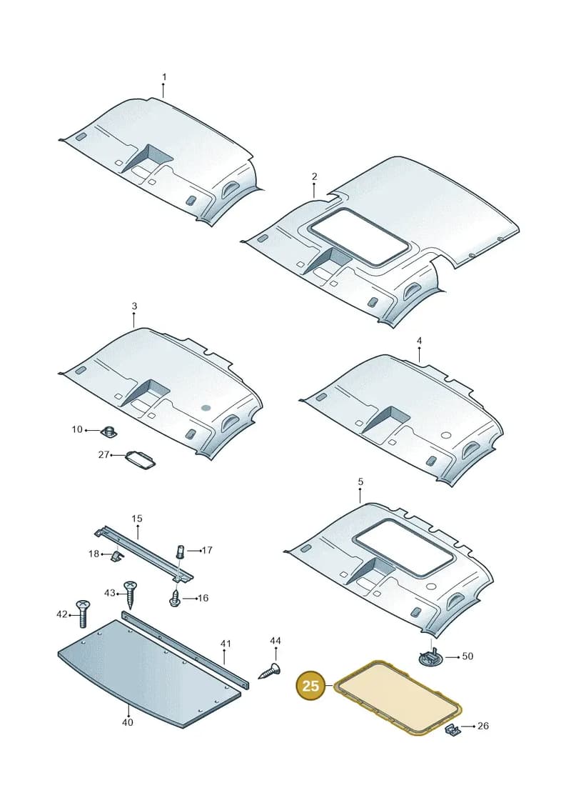6X0867525 — Volkswagen Caravelle (2015-2019) diagram 410867550, position 25