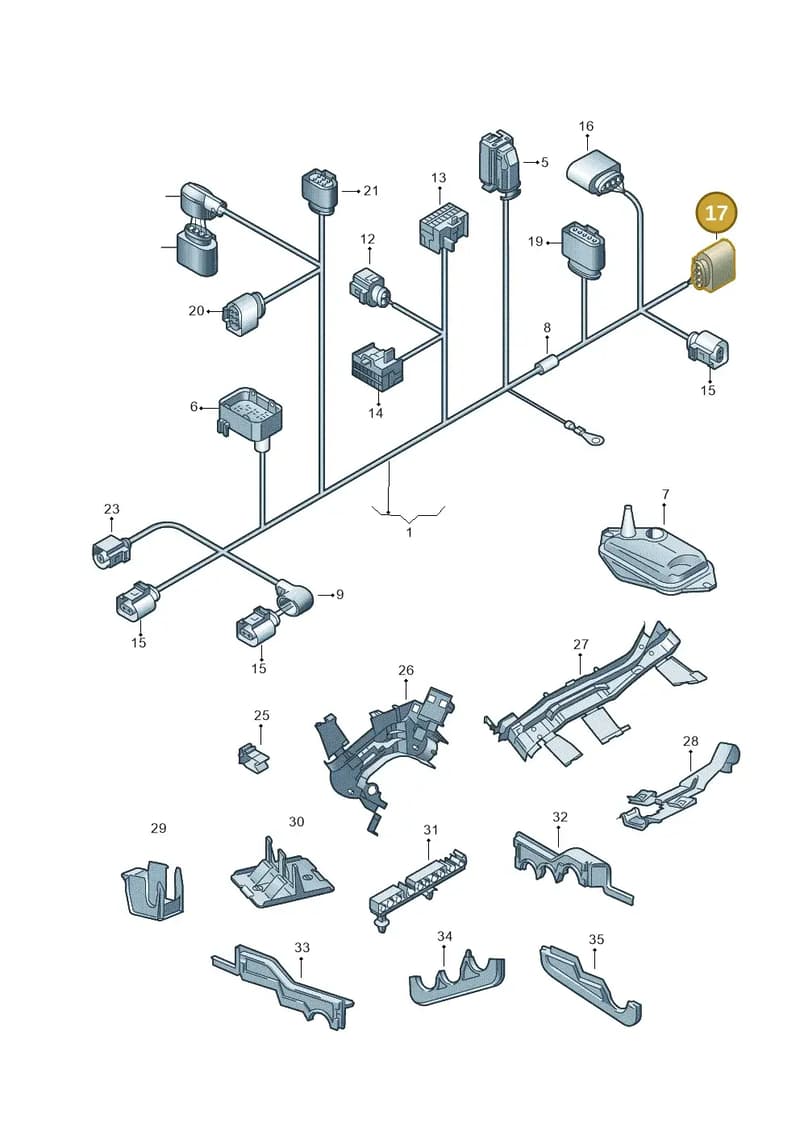 6X0973704G — Volkswagen TOURAN (2003-2005) diagram 409971400, position 17