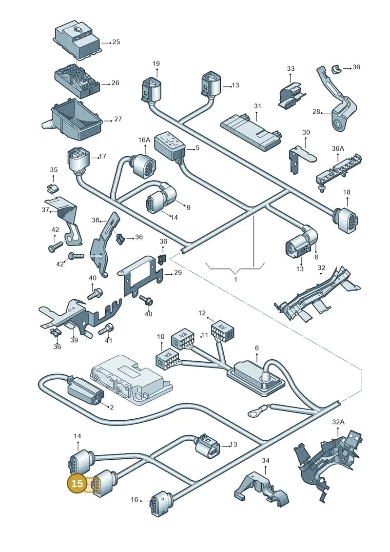6X0973704G — Volkswagen GOLF (2003-2005) diagram 420971300, position 15