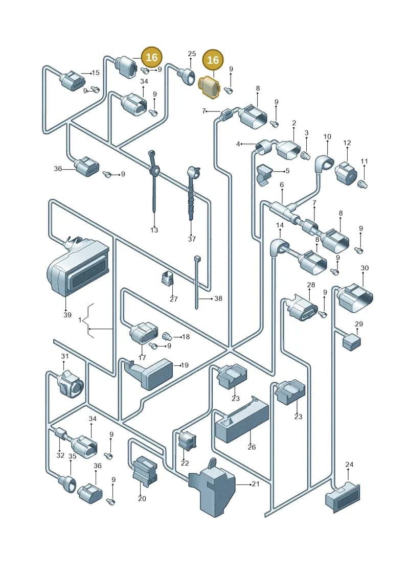 6X0973704G — Volkswagen JETTA                  06> (2006-) diagram 462971450, position 16