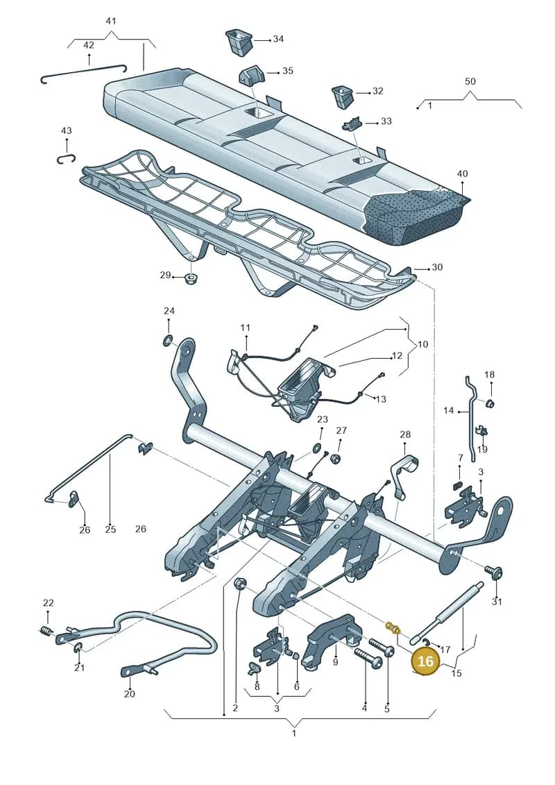 701827439A — Volkswagen Transp. caravelle (2011-2015) diagram 410885200, position 16