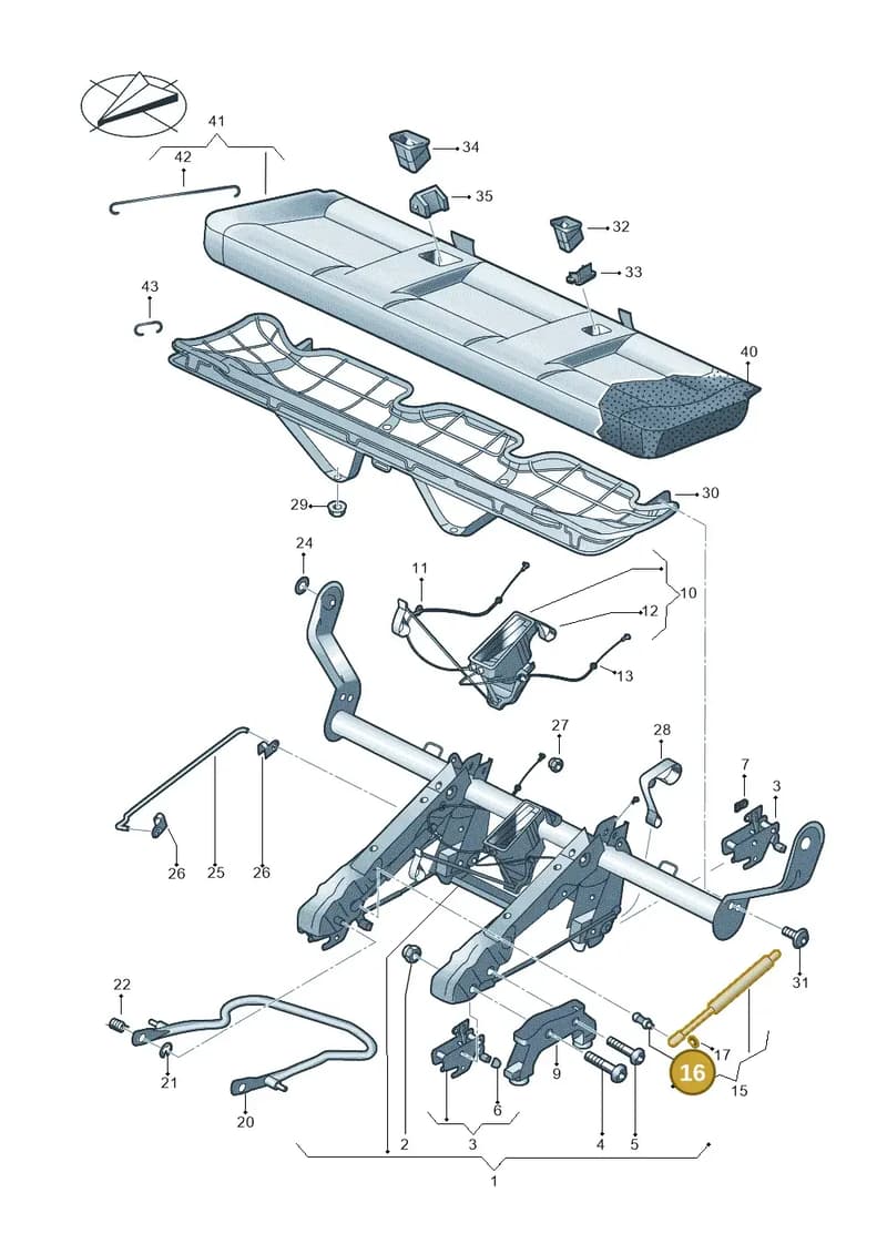 701827439A — Volkswagen Caravelle (2019-2024) diagram 861885000, position 16