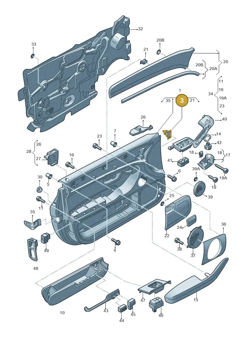 703883932 — Audi A8/S8/qu. lang    08> (2007-) diagram 291867000, position 3