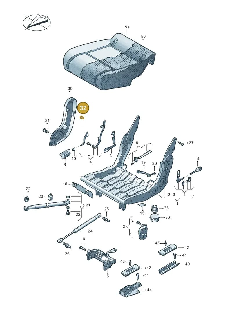 703883932 — Volkswagen Caddy Maxi Kombi (2010-2015) diagram 690883300, position 32