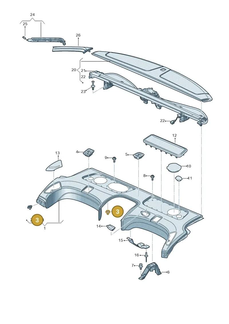 703883932 — Audi A8 (2017-2025) diagram 838863070, position 3