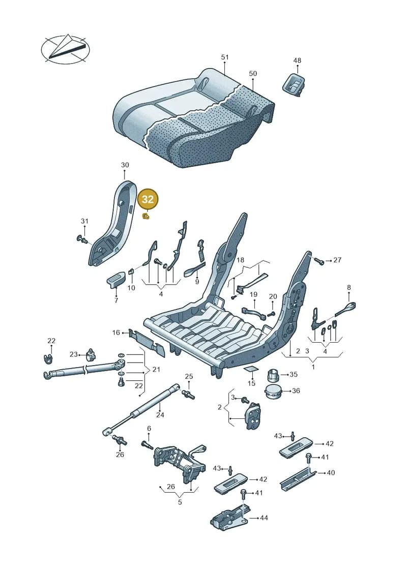 703883932 — Volkswagen Caddy (2015-2020) diagram 866883030, position 32