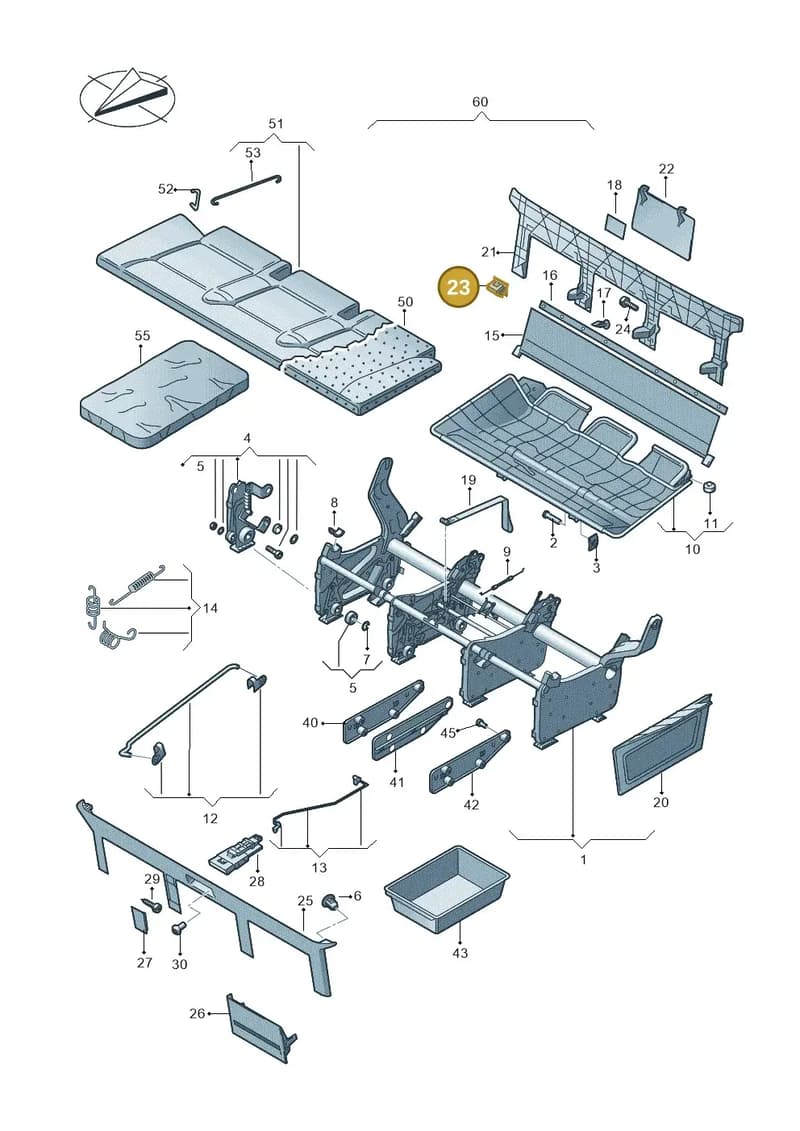 705868439 — Volkswagen Transp. caravelle (2011-2015) diagram 410885300, position 23