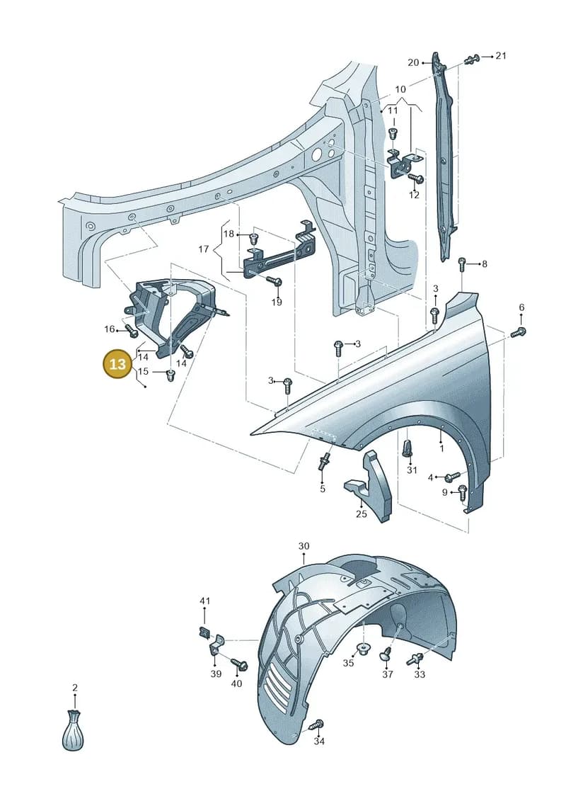 760821132C — Volkswagen Touareg (2017-2025) diagram 439821000, position 13