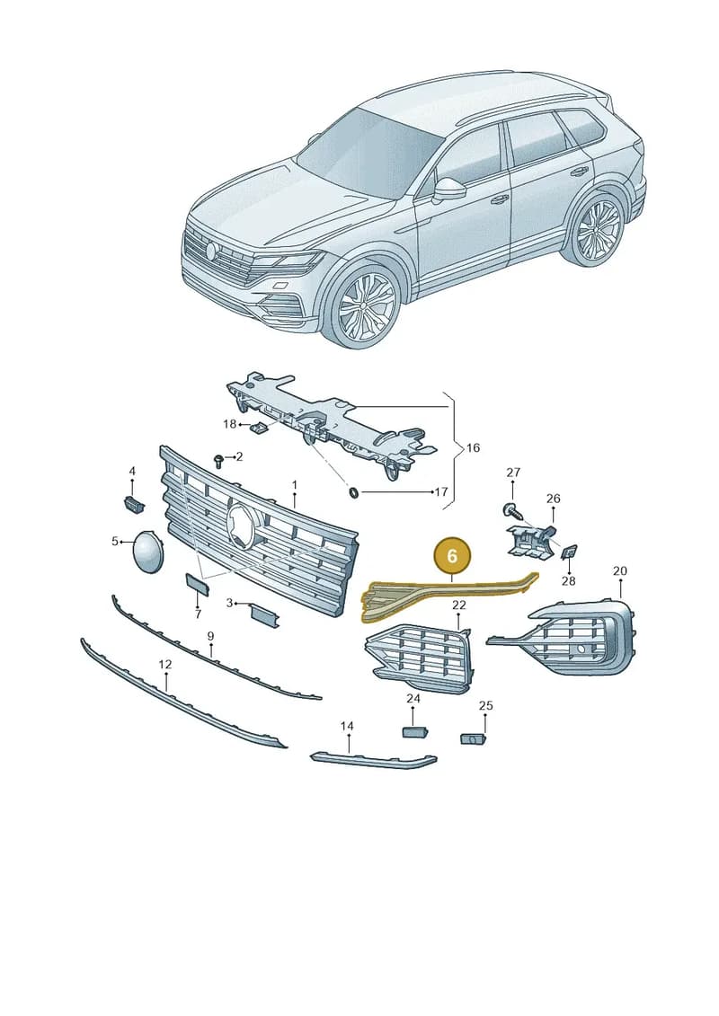 760853598AIDJ — Volkswagen Touareg (2017-2025) diagram 439853000, position 6