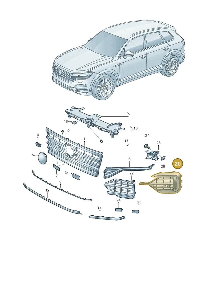760853666J041 — Volkswagen Touareg (2017-2025) diagram 439853000, position 20