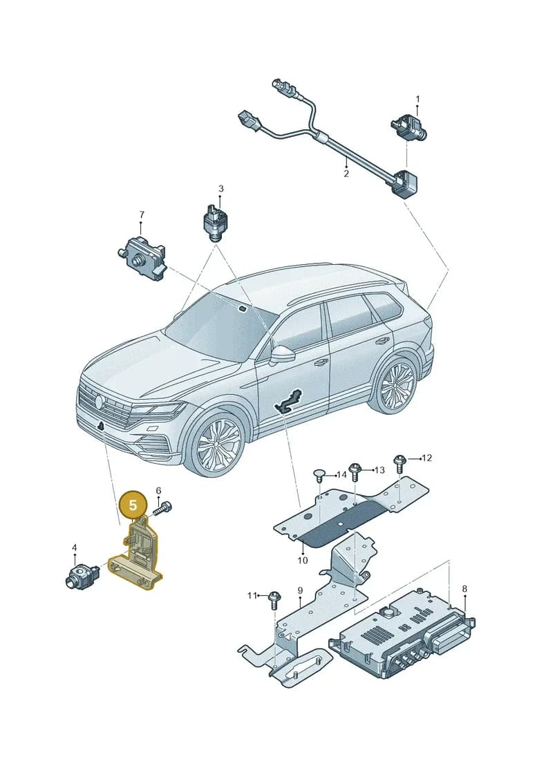 760980803B9B9 — Volkswagen Touareg (2017-2025) diagram 439907020, position 5