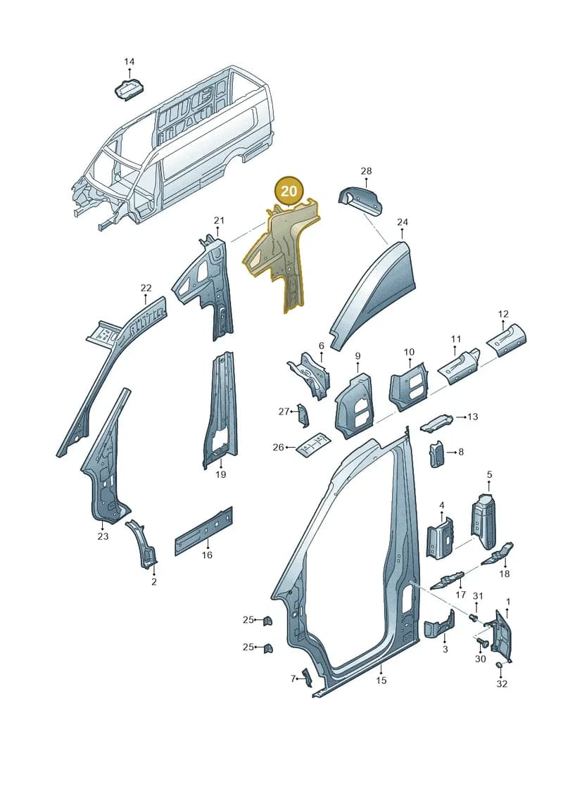 7C0810119D — Volkswagen Crafter (2016-2025) diagram 806809250, position 20