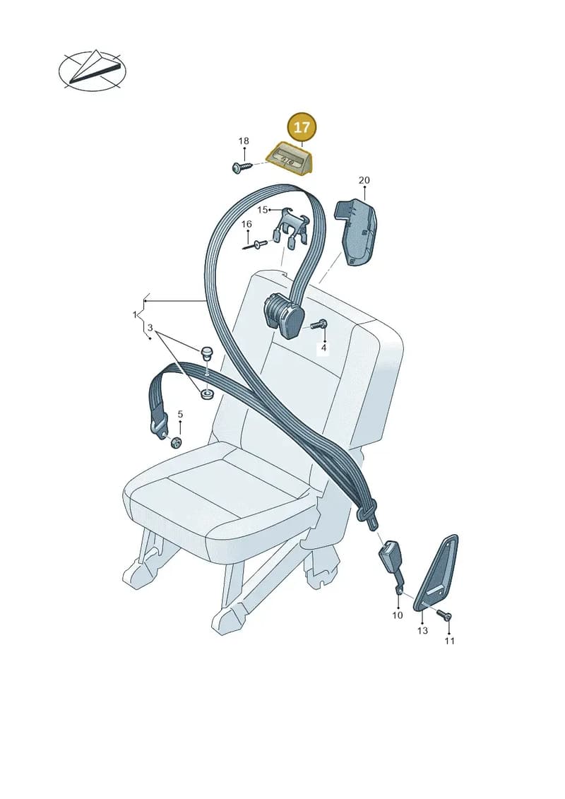 7C088339382V — Volkswagen Caravelle (2019-2024) diagram 861857750, position 17