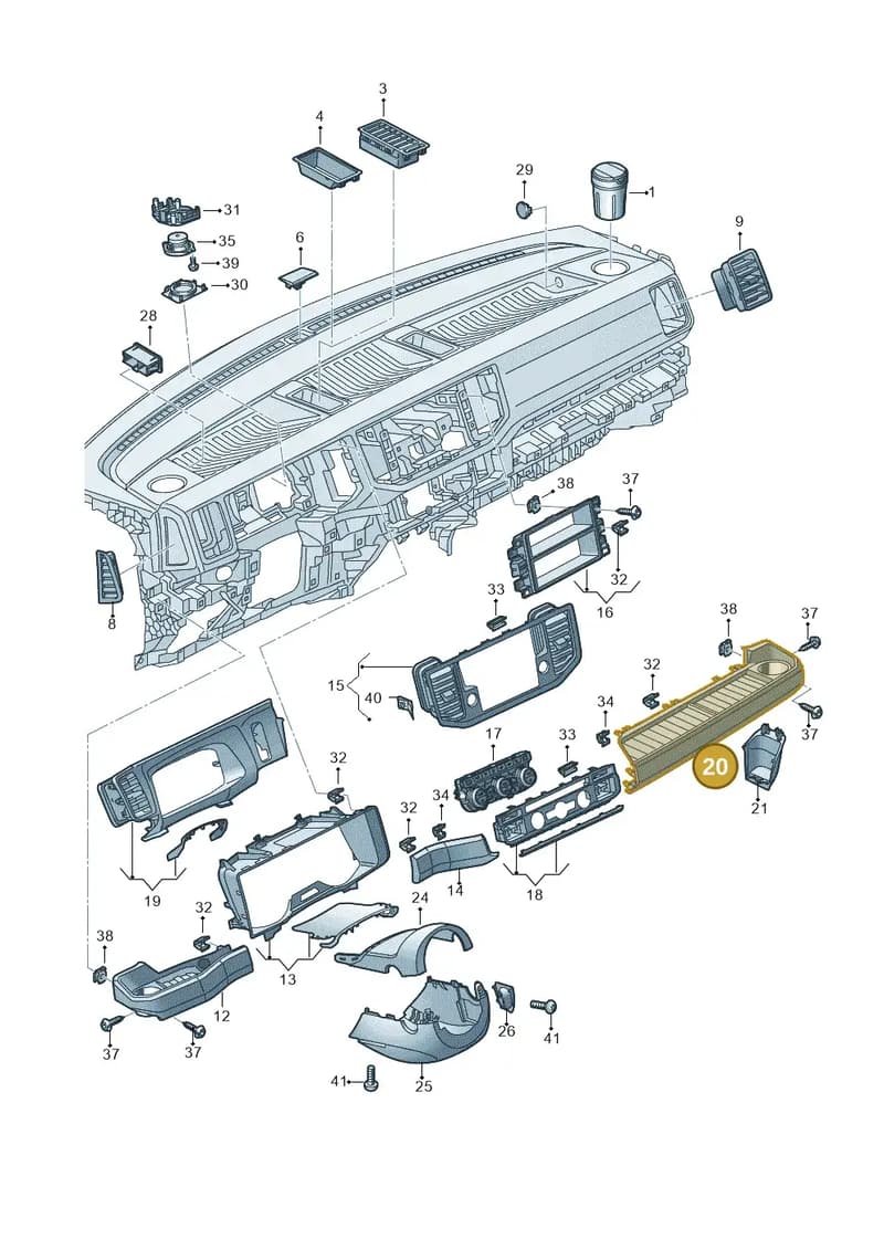 7C2858338BUOO — Volkswagen Crafter (2016-2025) diagram 806857100, position 20