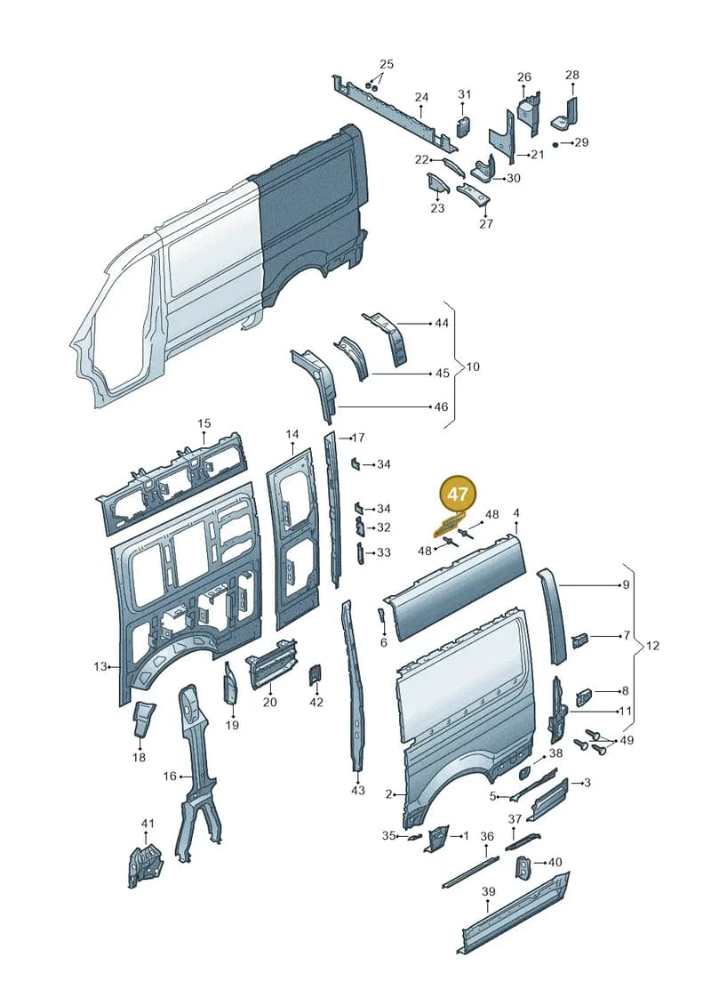 7C3810579 — Volkswagen Crafter (2016-2025) diagram 806809550, position 47