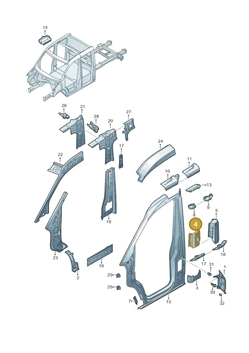 7CA809288B — Volkswagen Crafter (2016-2025) diagram 807809250, position 4