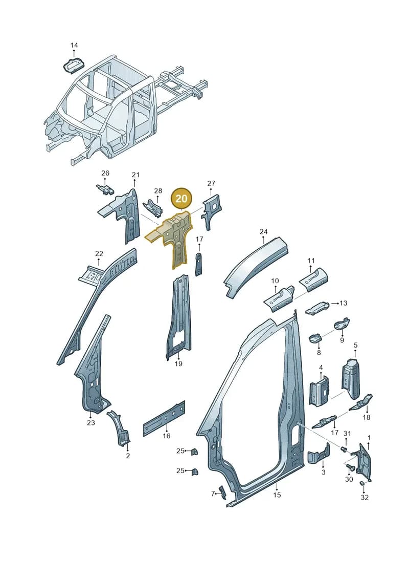 7CA809447 — Volkswagen Crafter (2016-2025) diagram 807809250, position 20