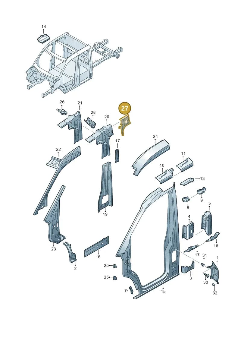 7CA809610 — Volkswagen Crafter (2016-2025) diagram 807809250, position 27