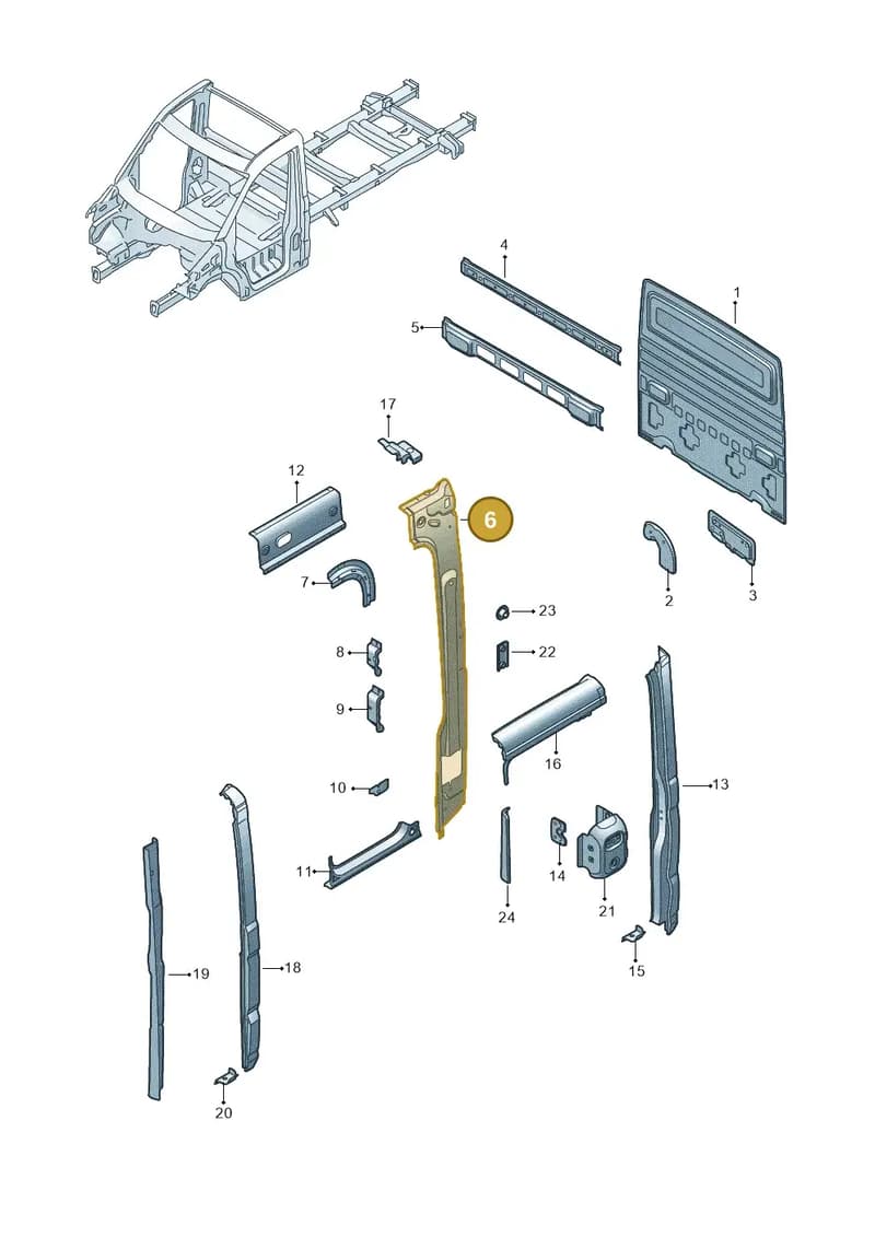 7CA809661A — Volkswagen Crafter (2016-2025) diagram 807809450, position 6