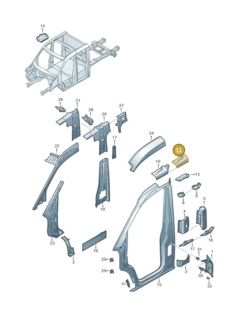 7CA809980 — Volkswagen Crafter (2016-2025) diagram 807809250, position 11