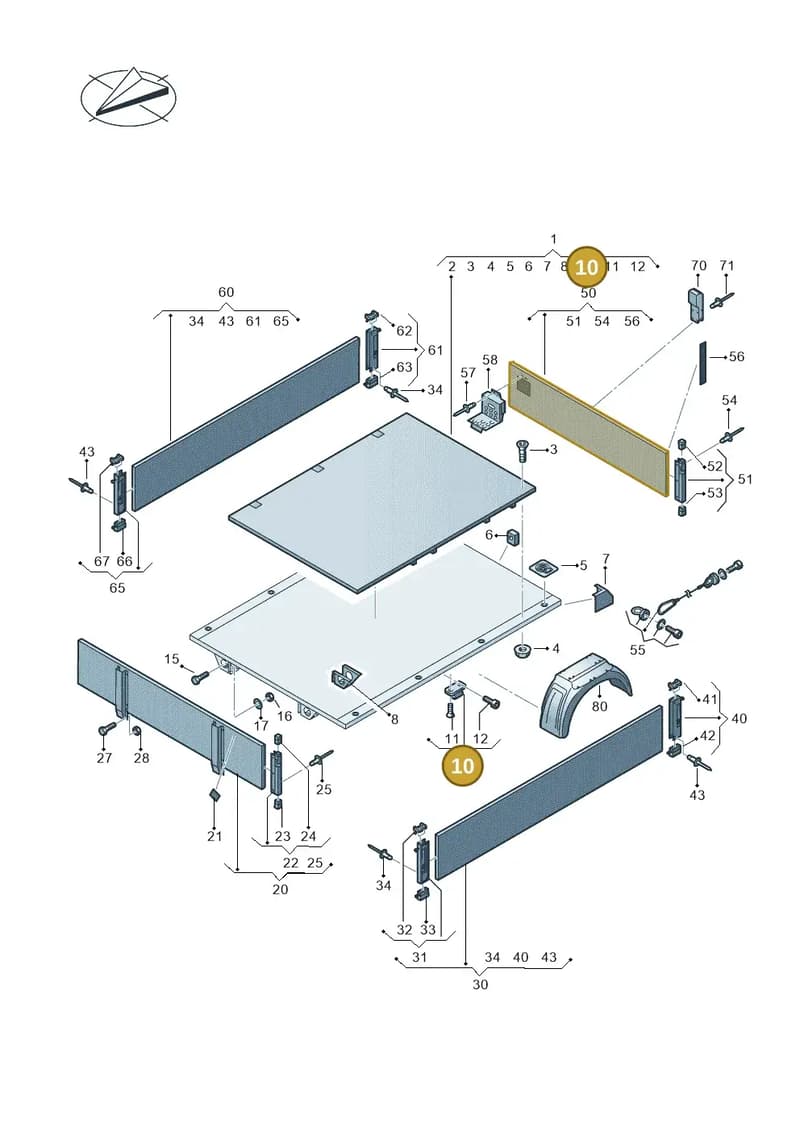 7CA829361B — Volkswagen Crafter (2016-2025) diagram 807829000, position 10