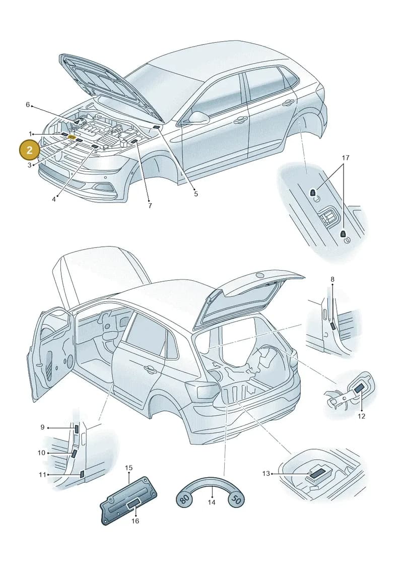 7D0000279AR — Volkswagen T-Roc (2017-2025) diagram 837010000, position 2
