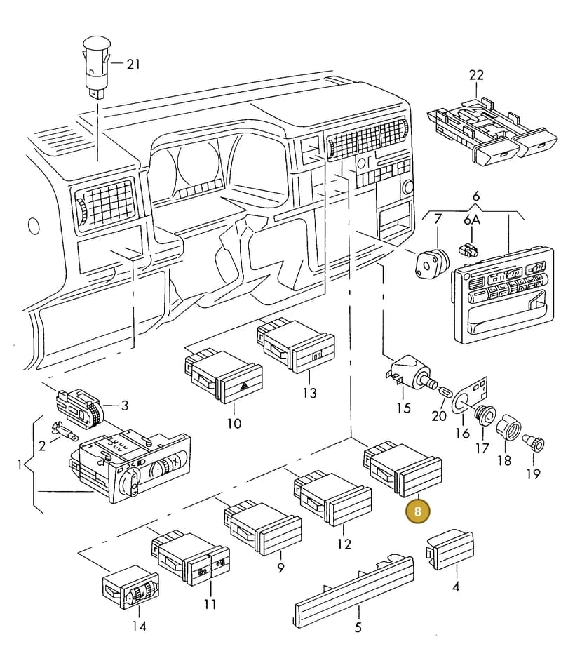 7D094143501C — Volkswagen TRANSPORTER SYNCRO (1996-2003) diagram 179941860, position 8