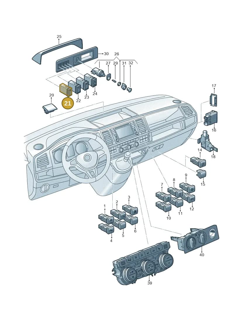 7D094143501C — Volkswagen Transporter Single Cab (2015-2019) diagram 862941510, position 21