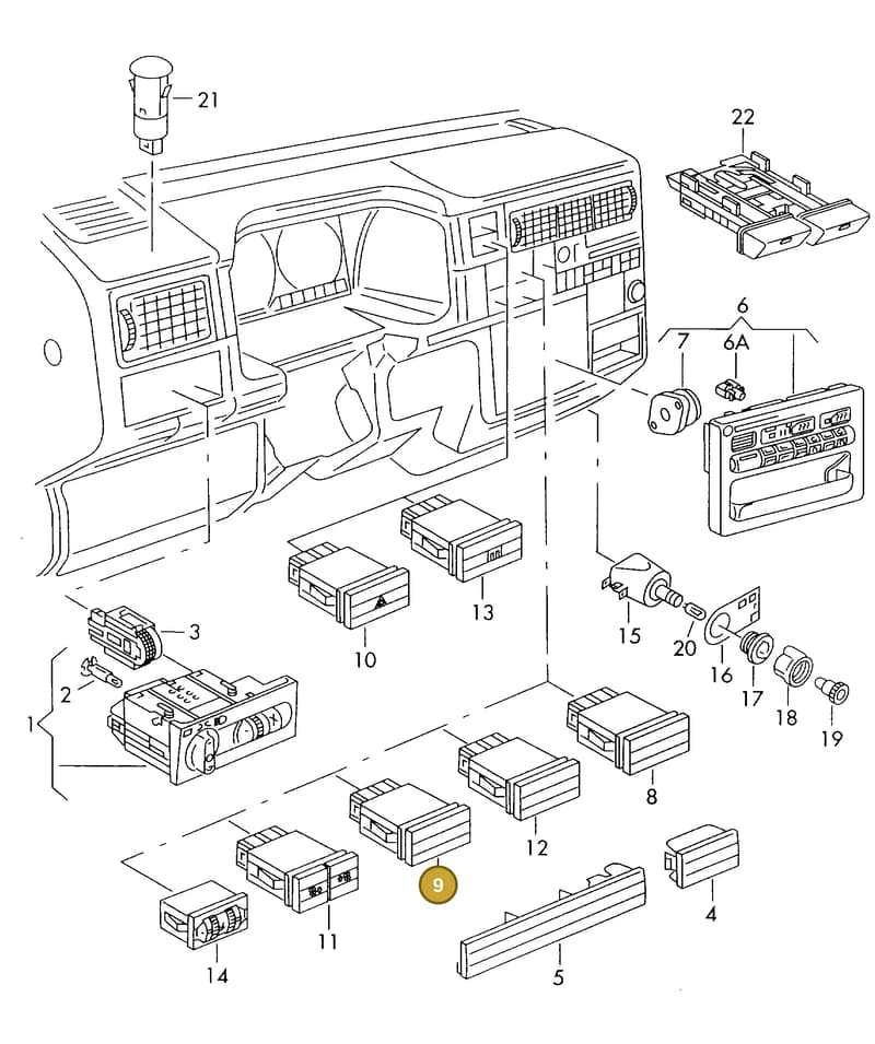 7D094332701C — Volkswagen TRANSPORTER SYNCRO (1996-2003) diagram 179941860, position 9