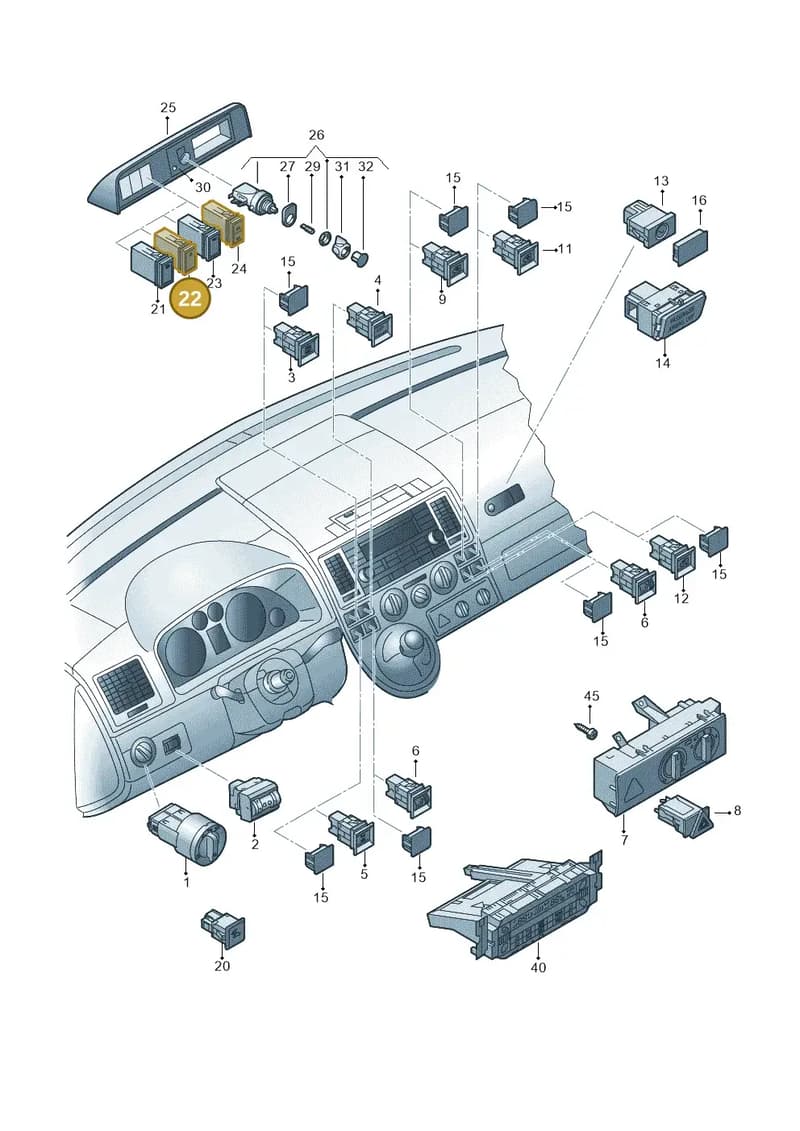 7D094332701C — Volkswagen Transp. dropside (2011-2015) diagram 611941520, position 22