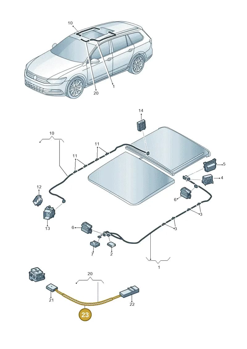 7D0971790 — Volkswagen Tiguan (2017-) diagram 793972420, position 23