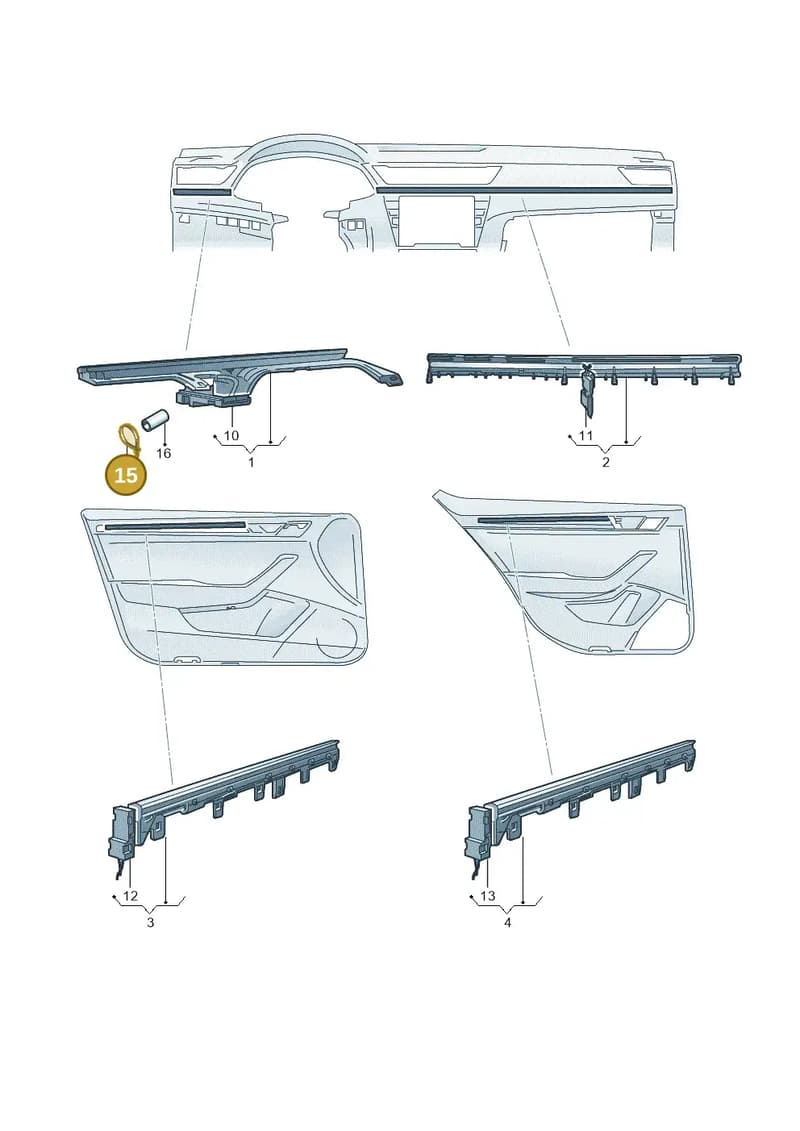 7D0971790 — Skoda Superb Combi (2015-2024) diagram 851947050, position 15