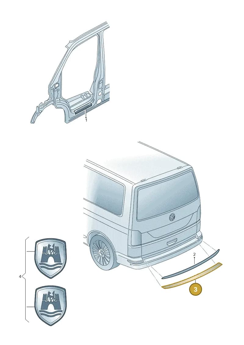 7E0061197 — Volkswagen Transporter Multivan (2019-2024) diagram 7em061070, position 3