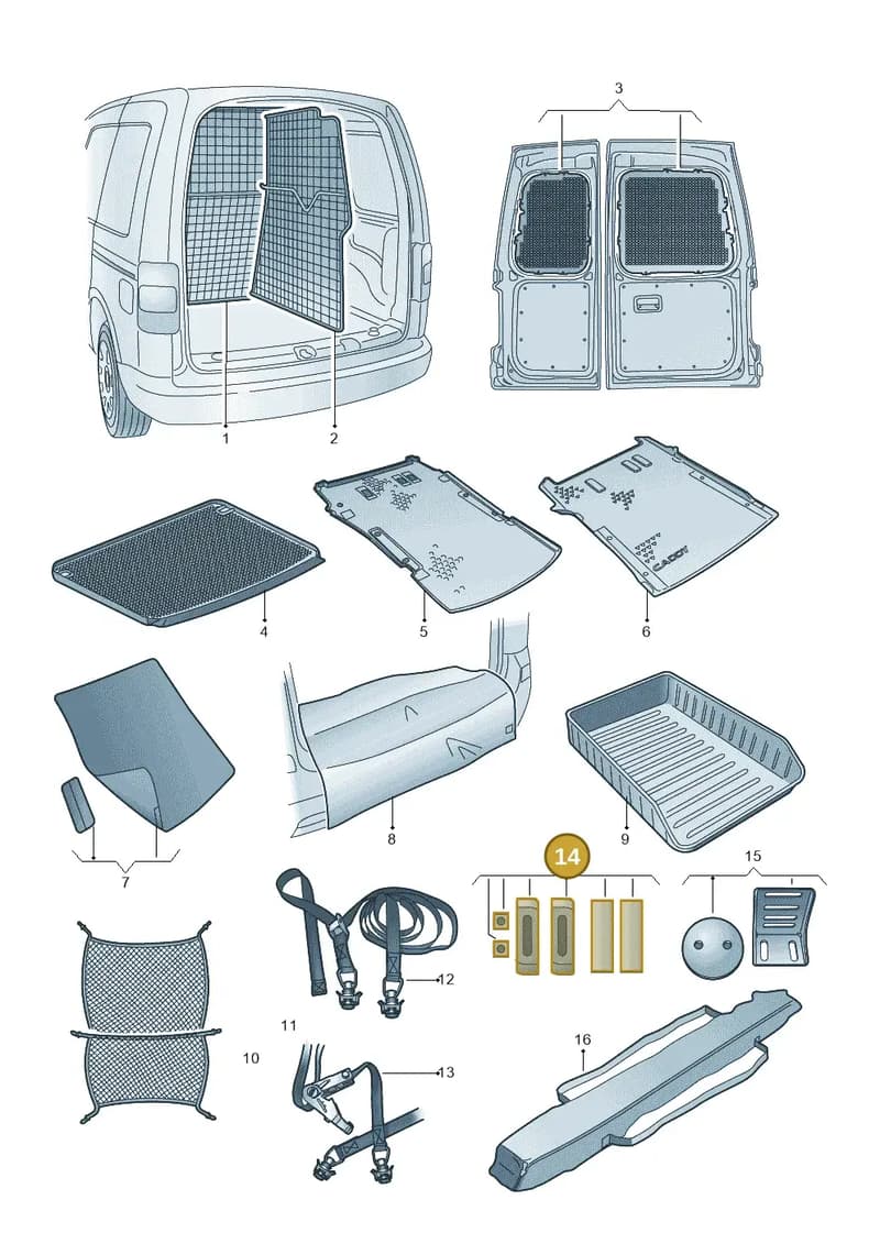 7E0071799 — Volkswagen Caddy (2015-2020) diagram 866061016, position 14