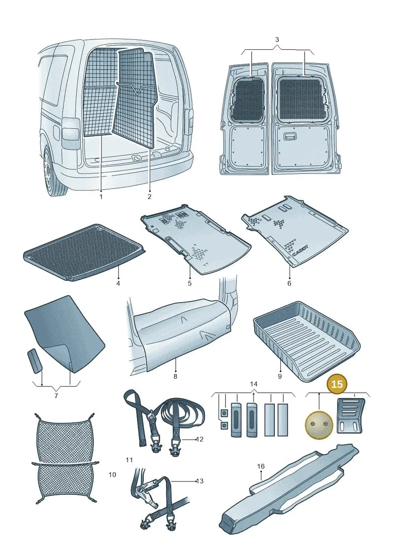 7E0071799A — Volkswagen Caddy (2015-2020) diagram 866061016, position 15
