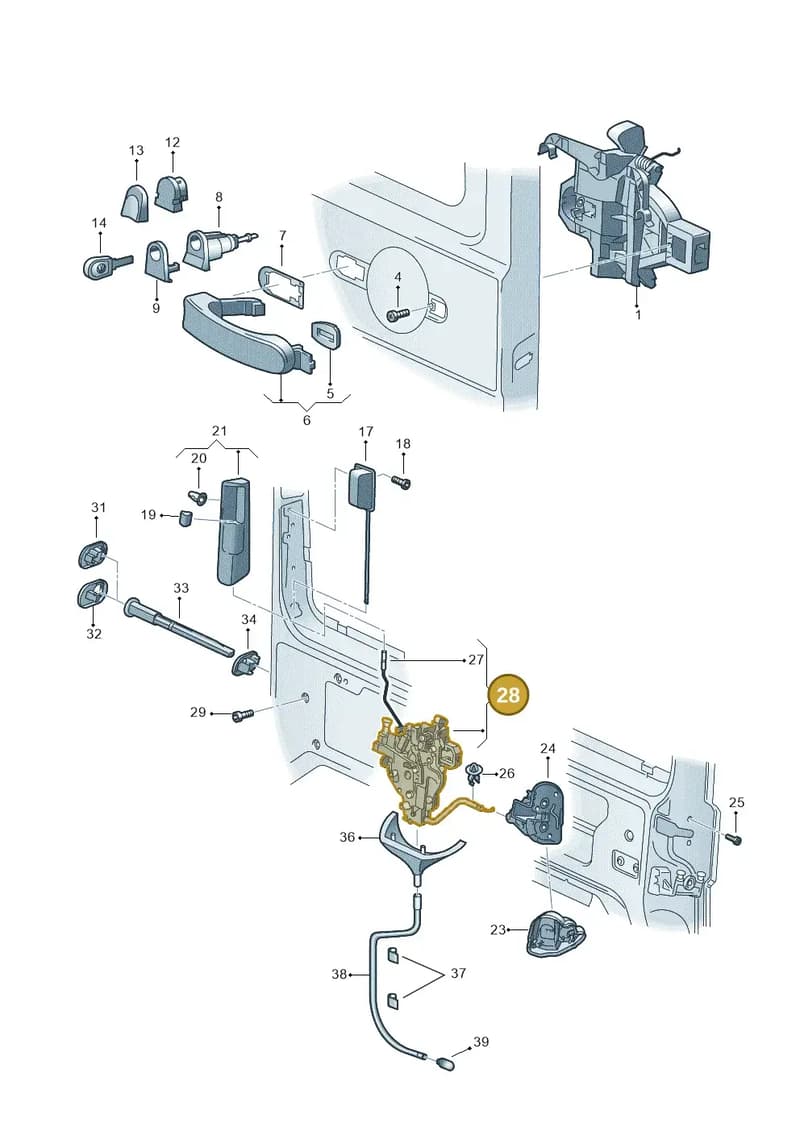 7E0843654BL — Volkswagen Caravelle (2015-2019) diagram 410843800, position 28