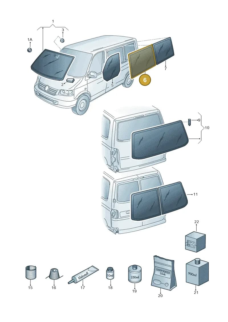 7E0845301GNVB — Volkswagen Transp. caravelle (2011-2015) diagram 410845000, position 6