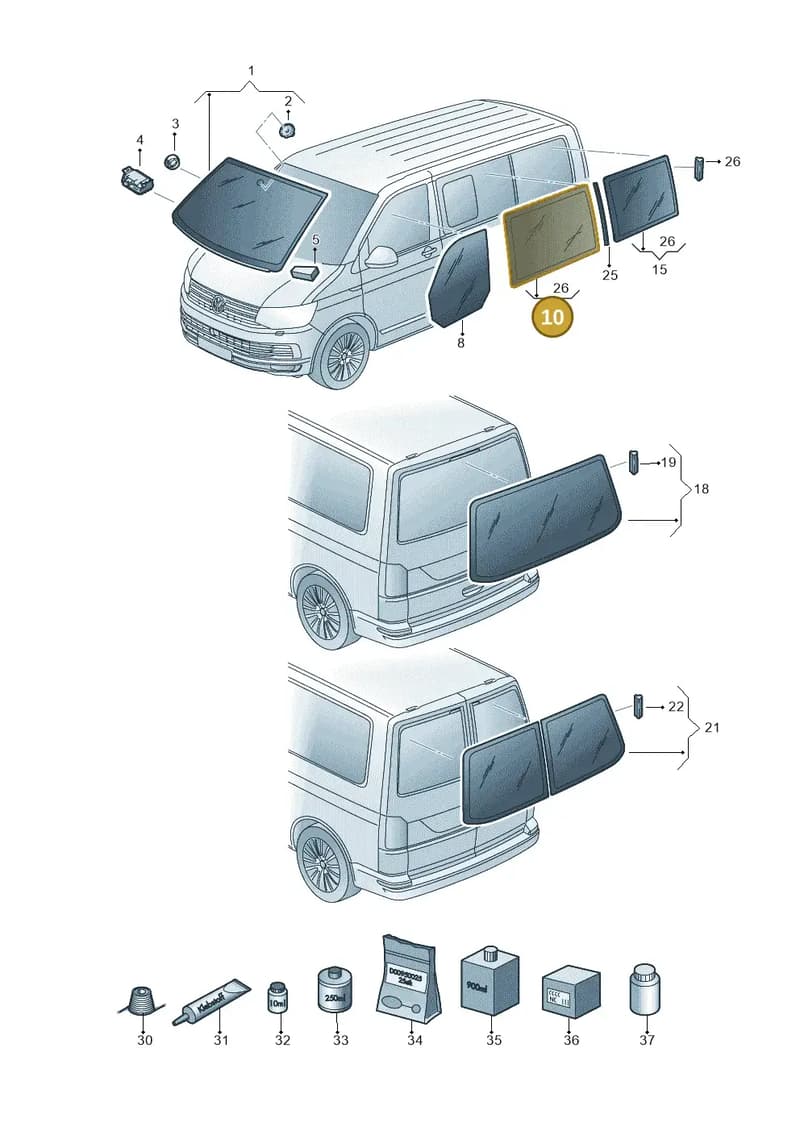 7E0845301GNVB — Volkswagen Caravelle (2015-2019) diagram 861845000, position 10