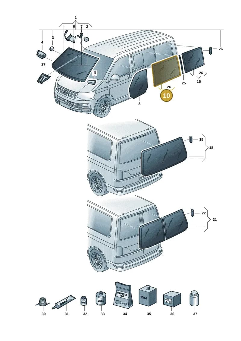 7E0845305ENVB — Volkswagen Caravelle (2019-2024) diagram 7ep845000, position 10