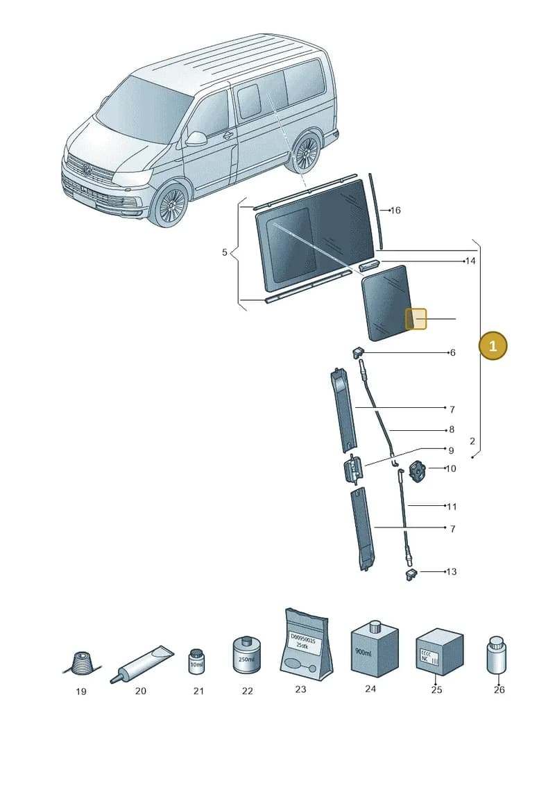7E0847711AH9B9 — Volkswagen Transporter Multivan (2019-2024) diagram 861847000, position 1