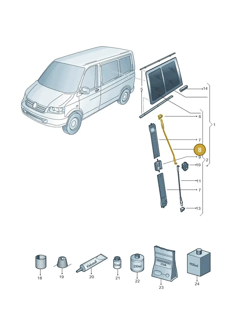 7E0847788 — Volkswagen Transp. caravelle (2011-2015) diagram 410847000, position 8