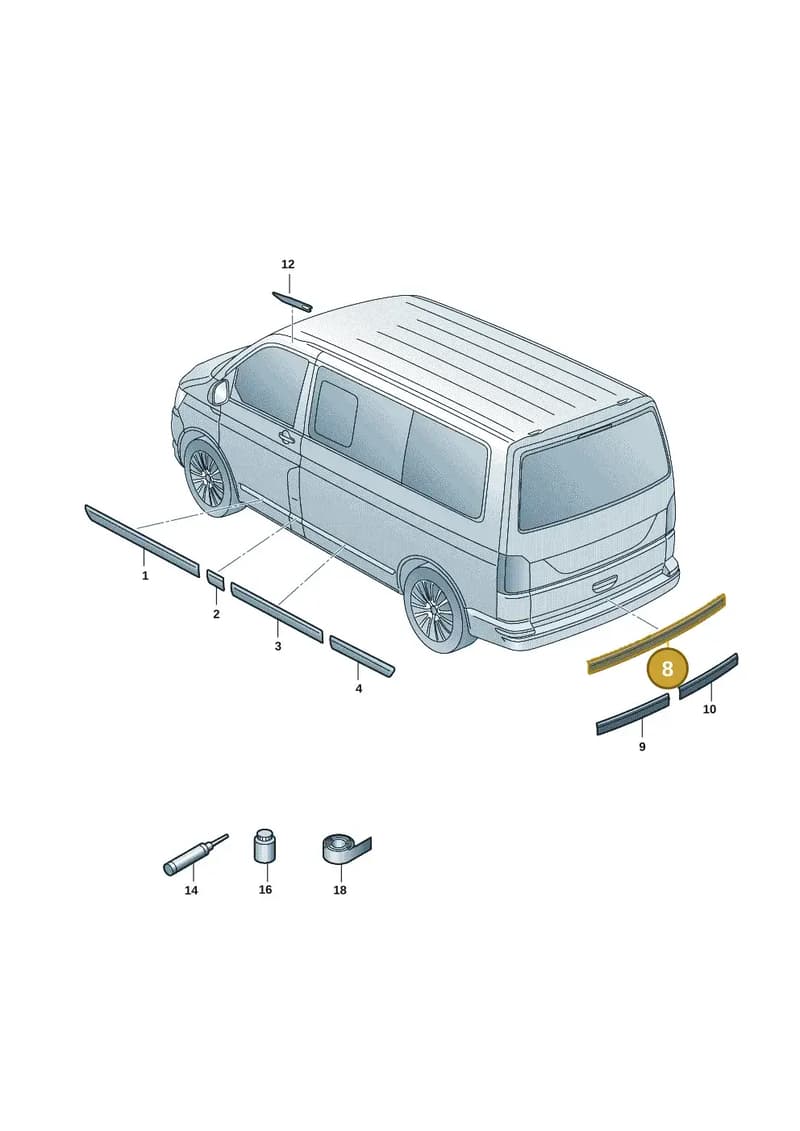 7E0853079B2ZZ — Volkswagen Transporter Multivan (2019-2024) diagram 7em853060, position 8