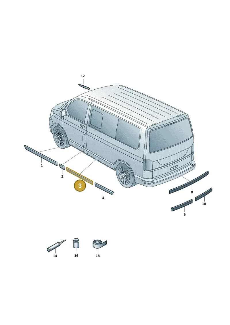 7E0853101C2ZZ — Volkswagen Transporter Multivan (2019-2024) diagram 7em853060, position 3
