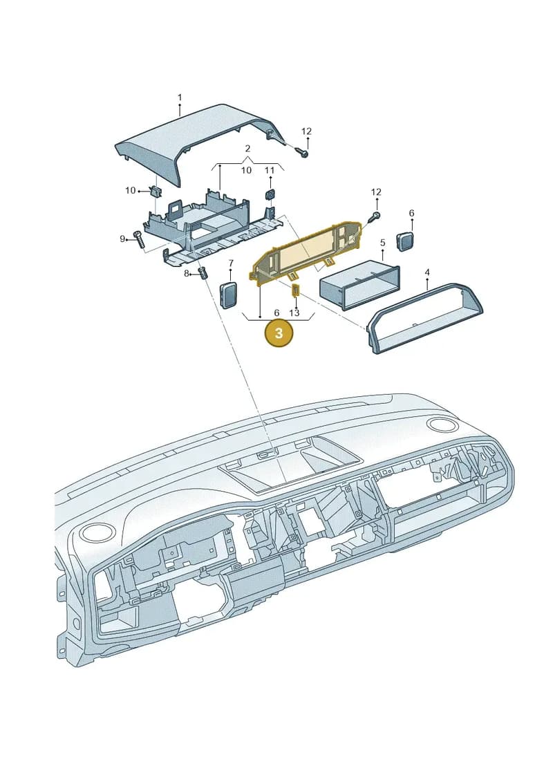 7E0857289E82V — Volkswagen Transporter Single Cab (2015-2019) diagram 861857150, position 3